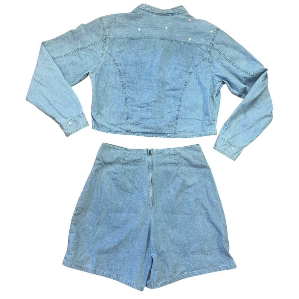 Vintage Double Denim Cowgirl Western Skort Set Women’s Sz S - M Castal Cowgirl - Picture 2 of 16